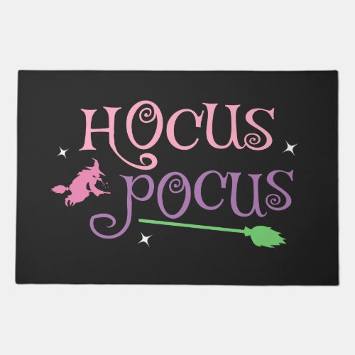 Pastel Witch Hocus Pocus Halloween Broomstick Doormat