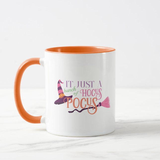 Pastel Witch Hocus Pocus Halloween Hat Broomstick Mug (Left)