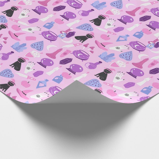 Pastel Witch pattern Wrapping Paper (Corner)