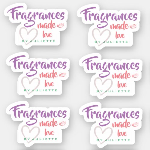 Pastel with Love Heart Fragrances Sticker Sheet