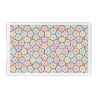 Pastel Wood Slices  Acrylic Tray