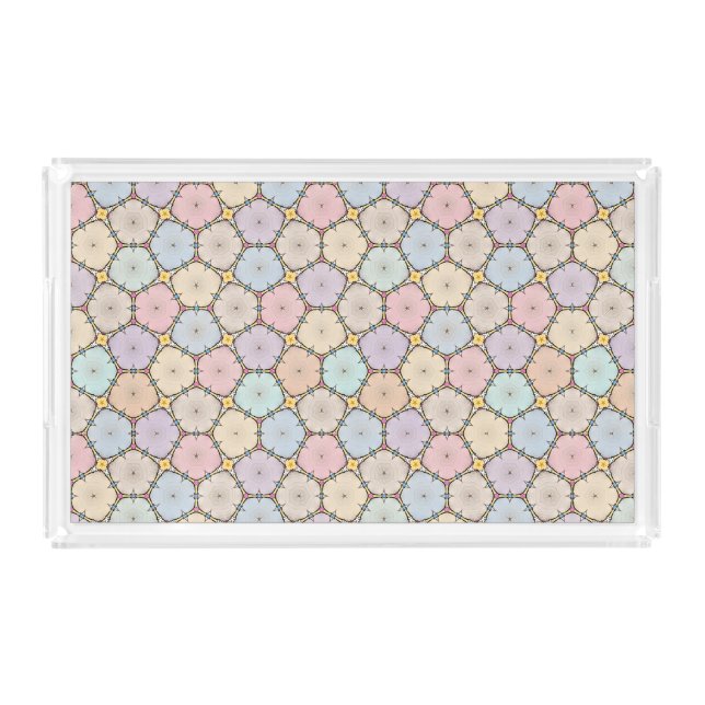 Pastel Wood Slices  Acrylic Tray (Front)