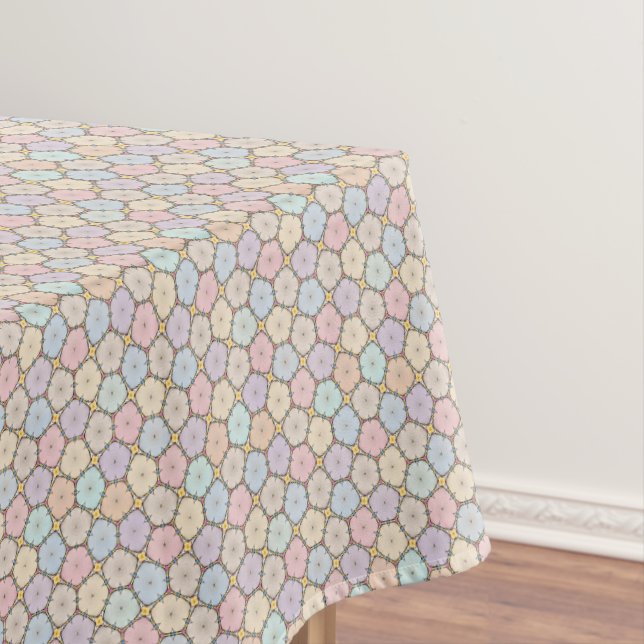 Pastel Wood Slices Tablecloth (In Situ)