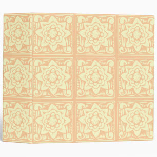 Pastel Woodcut Flowers Pattern Binder