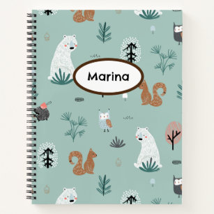 Pastel woodland animals notebook