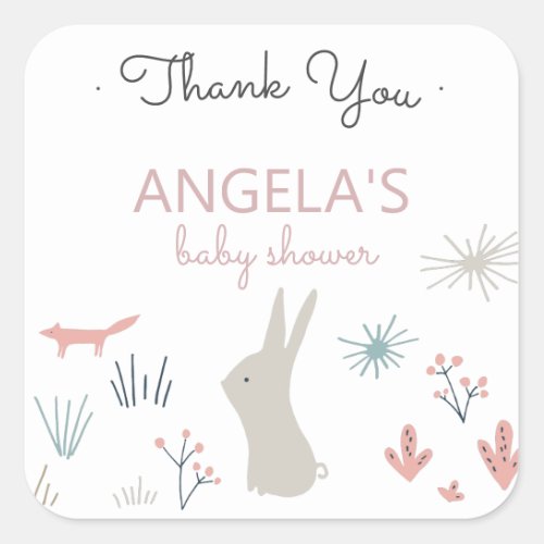 Pastel Woodland  Baby Shower Sticker
