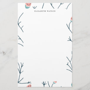 Pastel Woodland Monogram Stationery