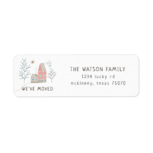 Pastel Woods Moving Announcement Address Label