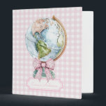 Pastel World Map | Geography Subject 3 Ring Binder<br><div class="desc">This design features a pastel watercolor rendition of the world map on a pink and white gingham background. You can personalize with your Class Subject.</div>