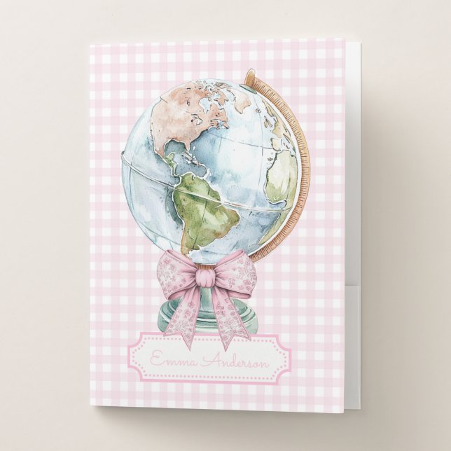 Pastel World Map | Geography Subject Pocket Folder (Front)