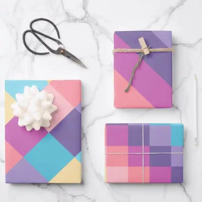Pastel Wrapping Paper Flat Sheet Set of 3 (Creator Uploaded)