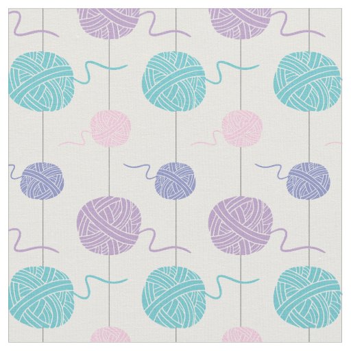 Pastel Yarn Ball String Pattern Fabric