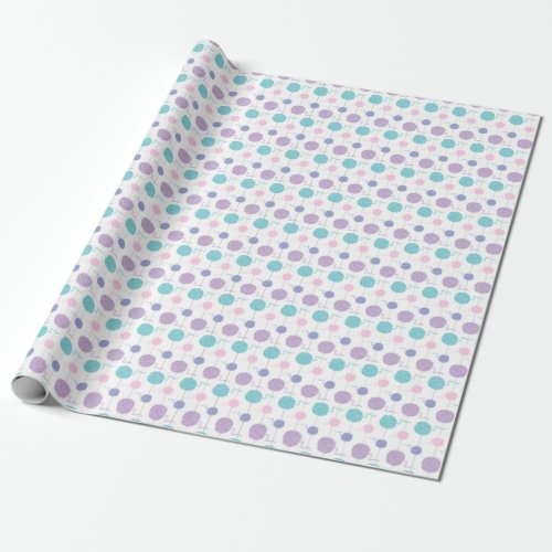 Pastel Yarn Ball String Pattern Wrapping Paper