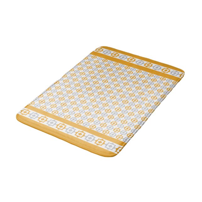 Pastel Yellow And Gray  Bath Mat (Angled)