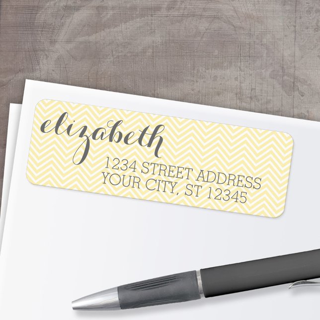 Pastel Yellow and Gray Stationery Suite for Women Label (Custom Return Address Labels - Low Minimum)