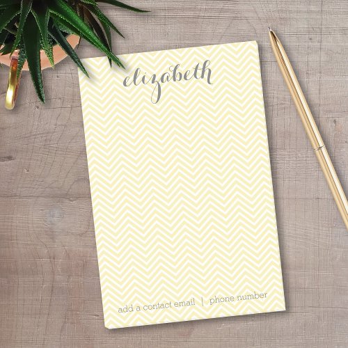 Pastel Yellow and Gray Stationery Suite for Women Post_it Notes
