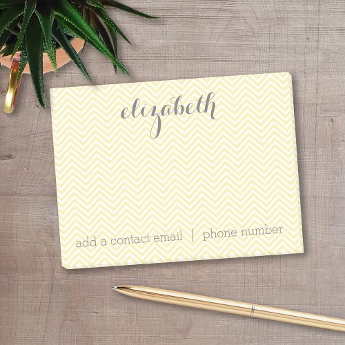 Pastel Yellow and Gray Stationery Suite for Women Post_it Notes