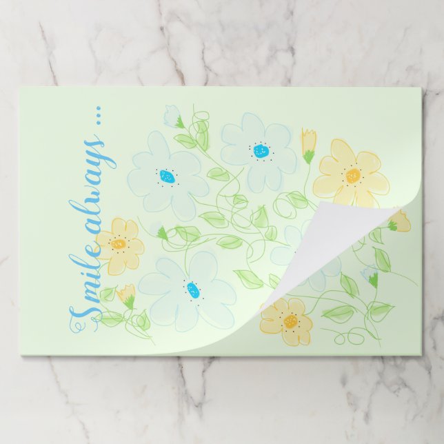 Pastel Yellow and Green Paper Pad (Folded)