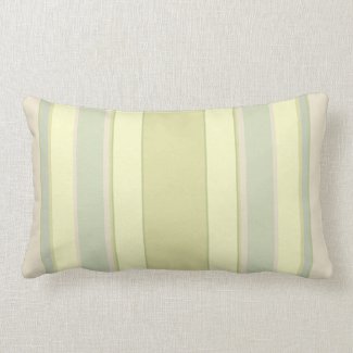 Pastel Yellow and Sage Stripe Throw Pillow