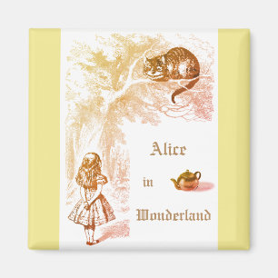 Pastel Yellow Cheshire Cat Alice in Wonderland Magnet