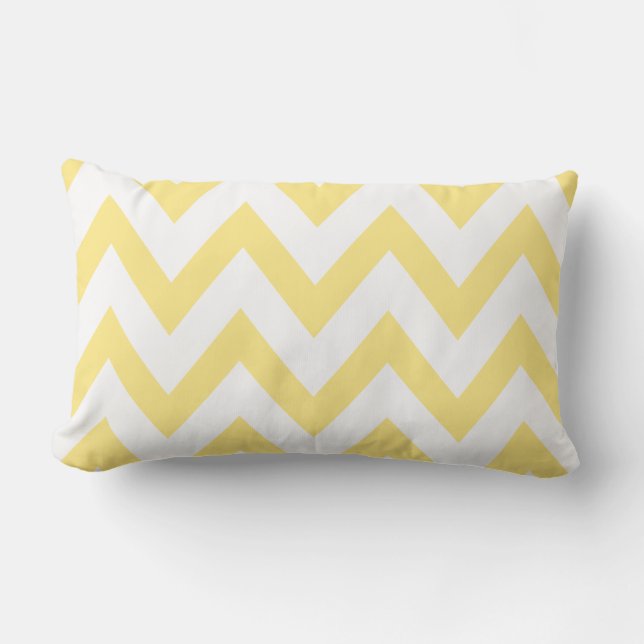 Pastel Yellow Chevron Lumbar Pillow (Front)