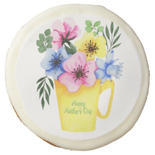 Pastel Yellow Coffee Cup Mothers Day Sugar Cookie