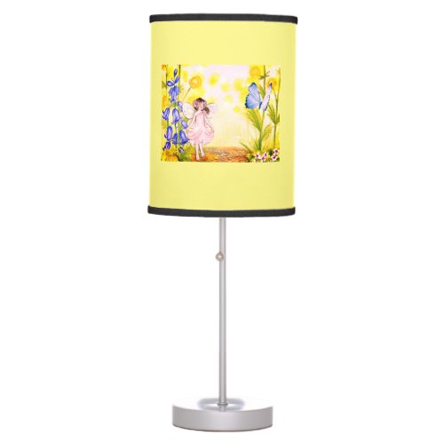 Pastel Yellow Cottage core fairy home staging  Table Lamp