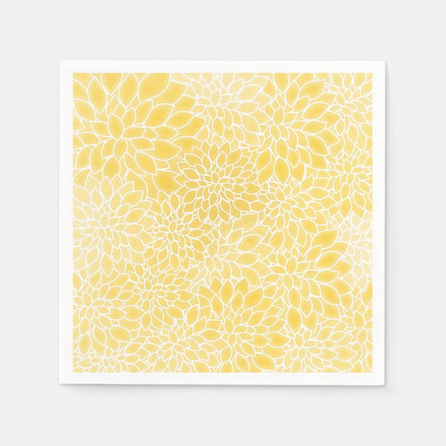 Pastel yellow dahlias napkins (Front)