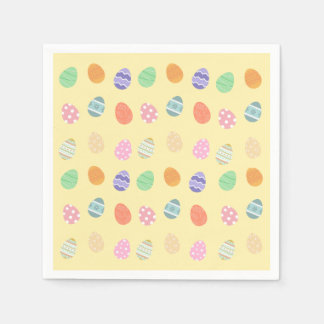 Pastel Yellow Easter Delight with Easter Eggs Napkins