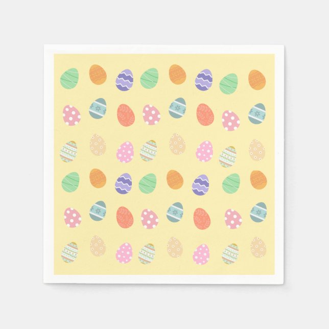 Pastel Yellow Easter Delight with Easter Eggs Napkins (Front)