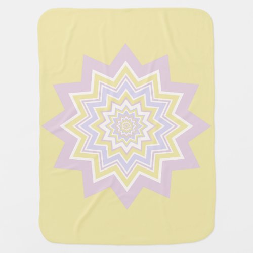 Pastel yellow geometric patterned baby blanket