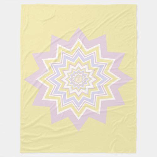 Pastel yellow geometric patterned fleece blanket