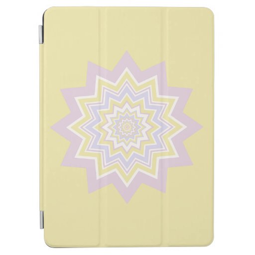 Pastel yellow geometric patterned iPad cover