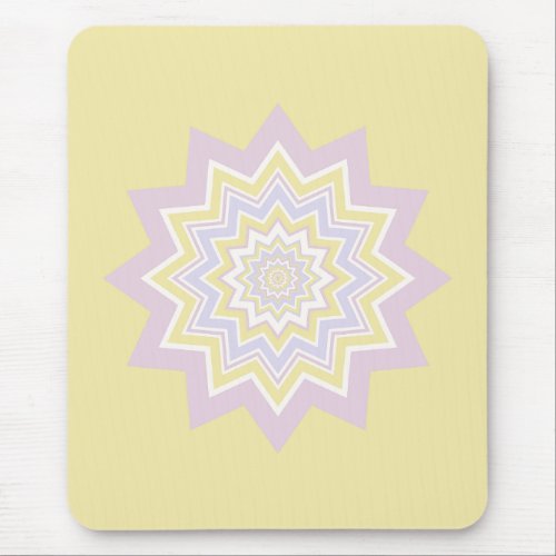 Pastel yellow geometric patterned mousepad