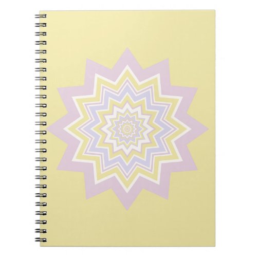 Pastel yellow geometric patterned notebook