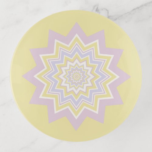 Pastel yellow geometric trinket tray