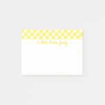 Pastel Yellow Gingham Pattern Post-it Notes