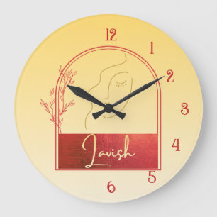 Pastel Yellow Gold Signature Lavish Wall Clock