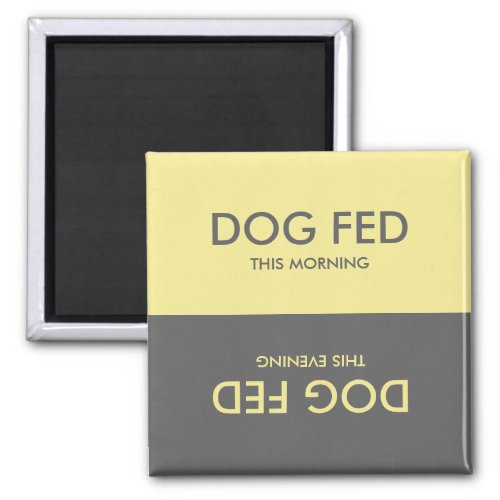 Pastel Yellow Gray  Feed Dog Pet Reminder Magnet