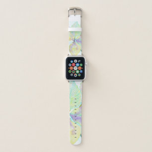 Pastel Yellow Green Watercolor Botanical Leaves Apple Watch Band