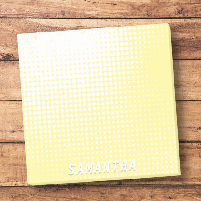Pastel yellow halftone gradient modern custom name post-it notes (Creator Uploaded)