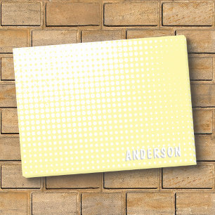 Pastel yellow halftone gradient personalized name post-it notes