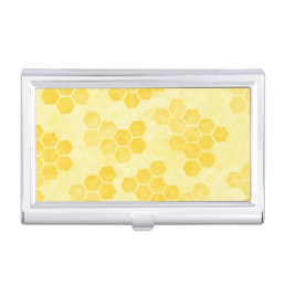 Pastel Yellow Honeycomb Pattern Business Card Case