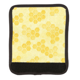 Pastel Yellow Honeycomb Pattern Luggage Handle Wrap