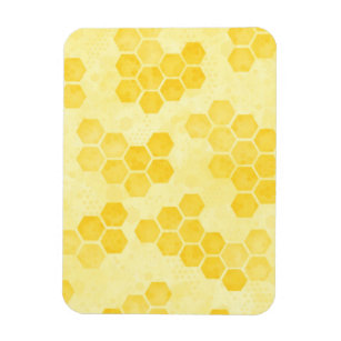 Pastel Yellow Honeycomb Pattern Magnet