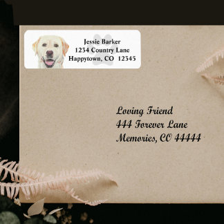 Pastel Yellow Lab Return Address Label