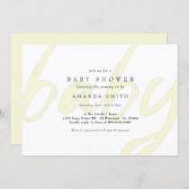 Pastel Yellow Minimal Gender Neutral Baby Shower Invitation