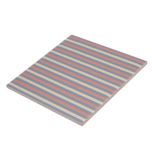 Pastel yellow, orange and blue stripes ceramic tile