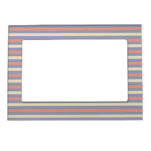 Pastel yellow, orange and blue stripes magnetic frame