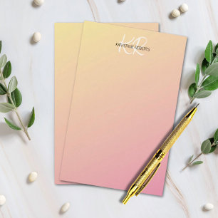 Pastel Yellow Pink Personalized Stationery Paper